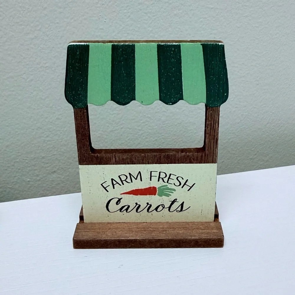 3 for $15 SALE Target Bullseye Fabric Carrots and Carrot Stand Wooden Sign Set